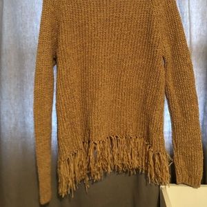 Tan H&M sweater with fringe